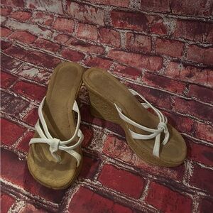 White Strappy Wedge Sandals